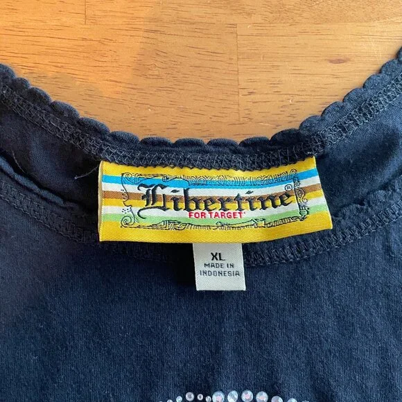 NWOT Size XL Libertine for Target black tank with skull and crossbones sequins - Picture 5 of 8